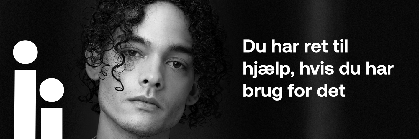 Billede af eftertænksom teenagedreng fra kampagnen "DinSide" med sloganet " Du har ret til hjælp, hvis du har brugt for det"