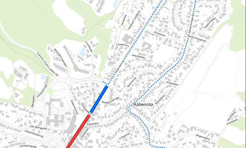 Trafikale ændringer i aabenraa by lørdag og søndag - vist på kort Trafikale ændringer i aabenraa by lørdag og søndag - vist på kort