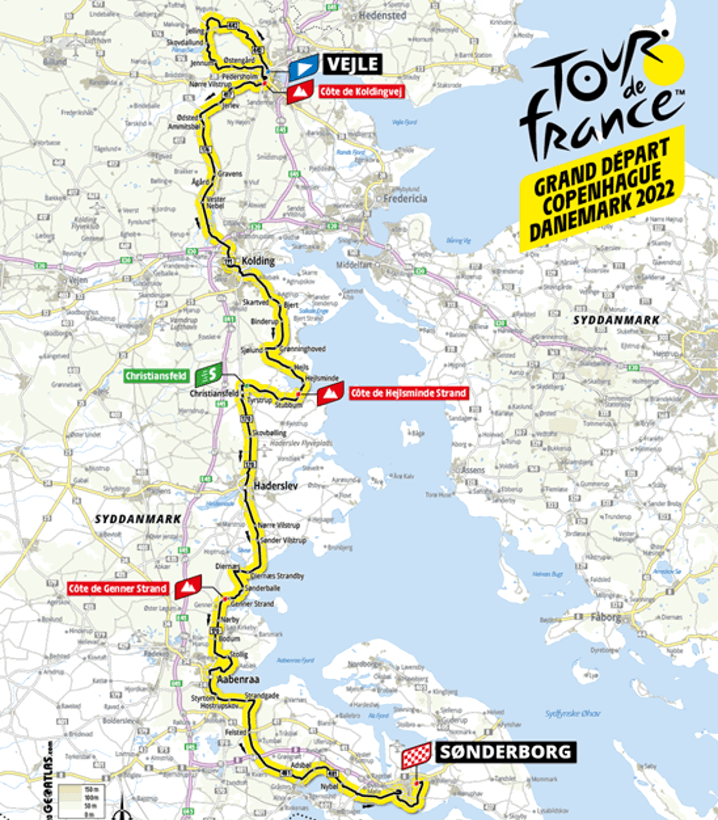 Kort der viser ruten