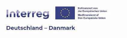 Interregs logo - tekst på dansk og tysk